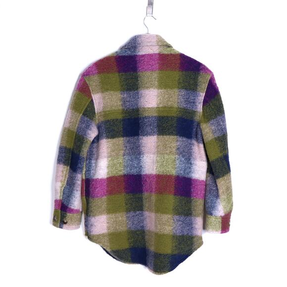 WILFRED FREE The Ganna Utility Button Up Shirt Jacket Multi Fuchsia Women's 2XS - Picture 5 of 12